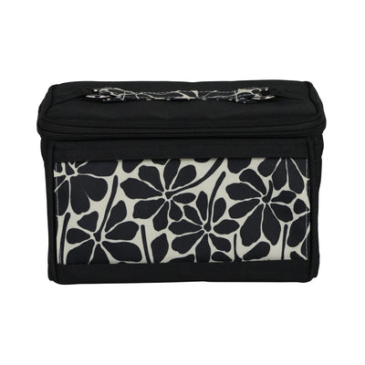 Everything Mary Sewing Kit Organizer Box, Black Floral - Supplies Storage Basket for Supplies and Accessories - Organization for Thread, Needles, Notions & Scissors - Portable Craft Caddy