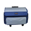 XL 4 Wheel Collapsible Deluxe Rolling Sewing Machine Storage Case, Blue