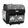 Deluxe Collapsible Scrapbook Rolling Travel Case, Teal Geometric