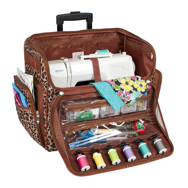 Deluxe Rolling Sewing Case, Cheetah Everything Mary