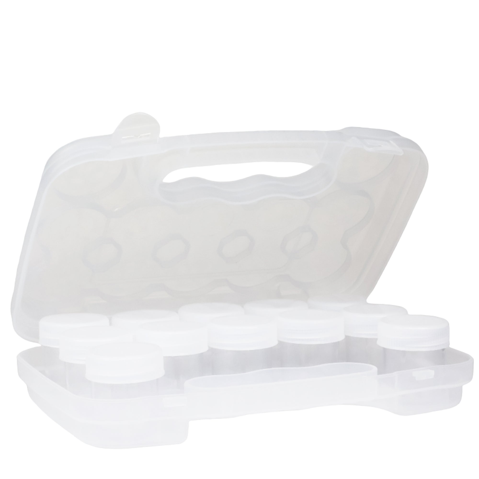 Everything Mary 12-Compartment Bead Storage Case with Removable Jars – Portable Organizer for Jewelry, Sewing, and Craft Supplies