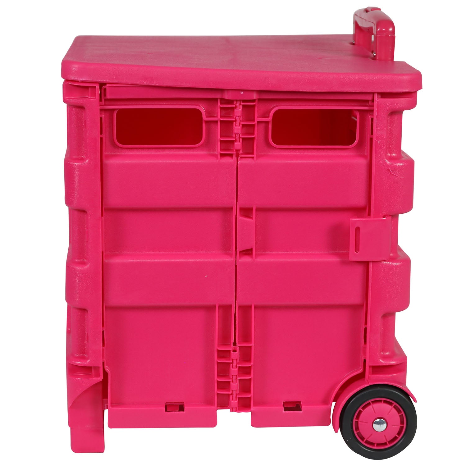 Collapsible Rolling Craft Cart with Lid – Pink