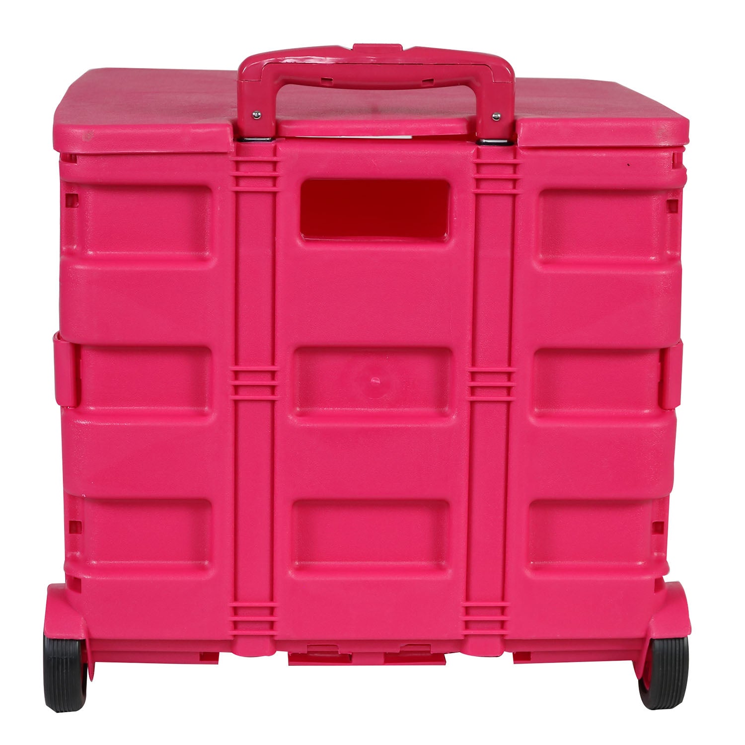 Collapsible Rolling Craft Cart with Lid – Pink