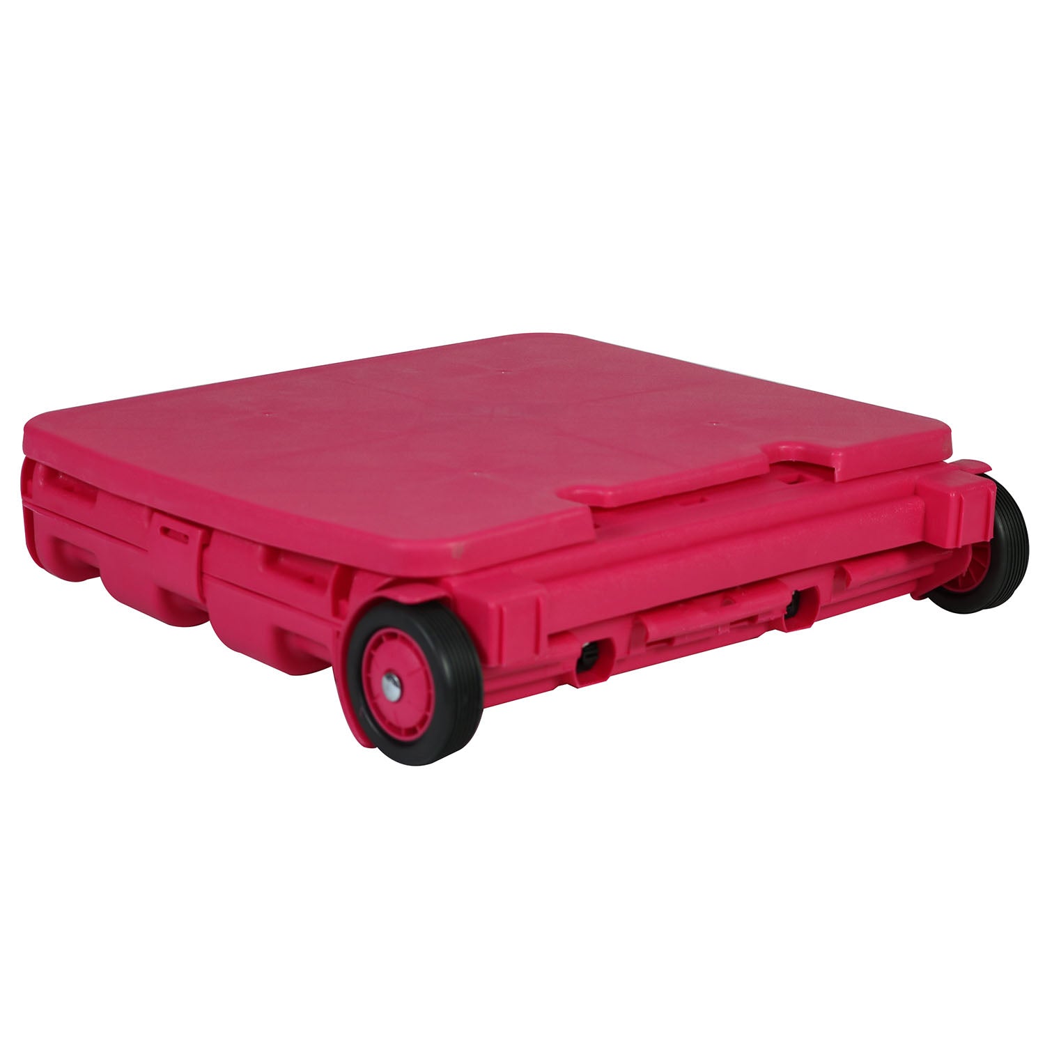 Collapsible Rolling Craft Cart with Lid – Pink