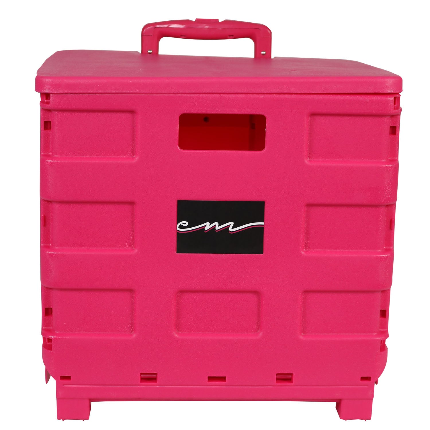 Collapsible Rolling Craft Cart with Lid – Pink