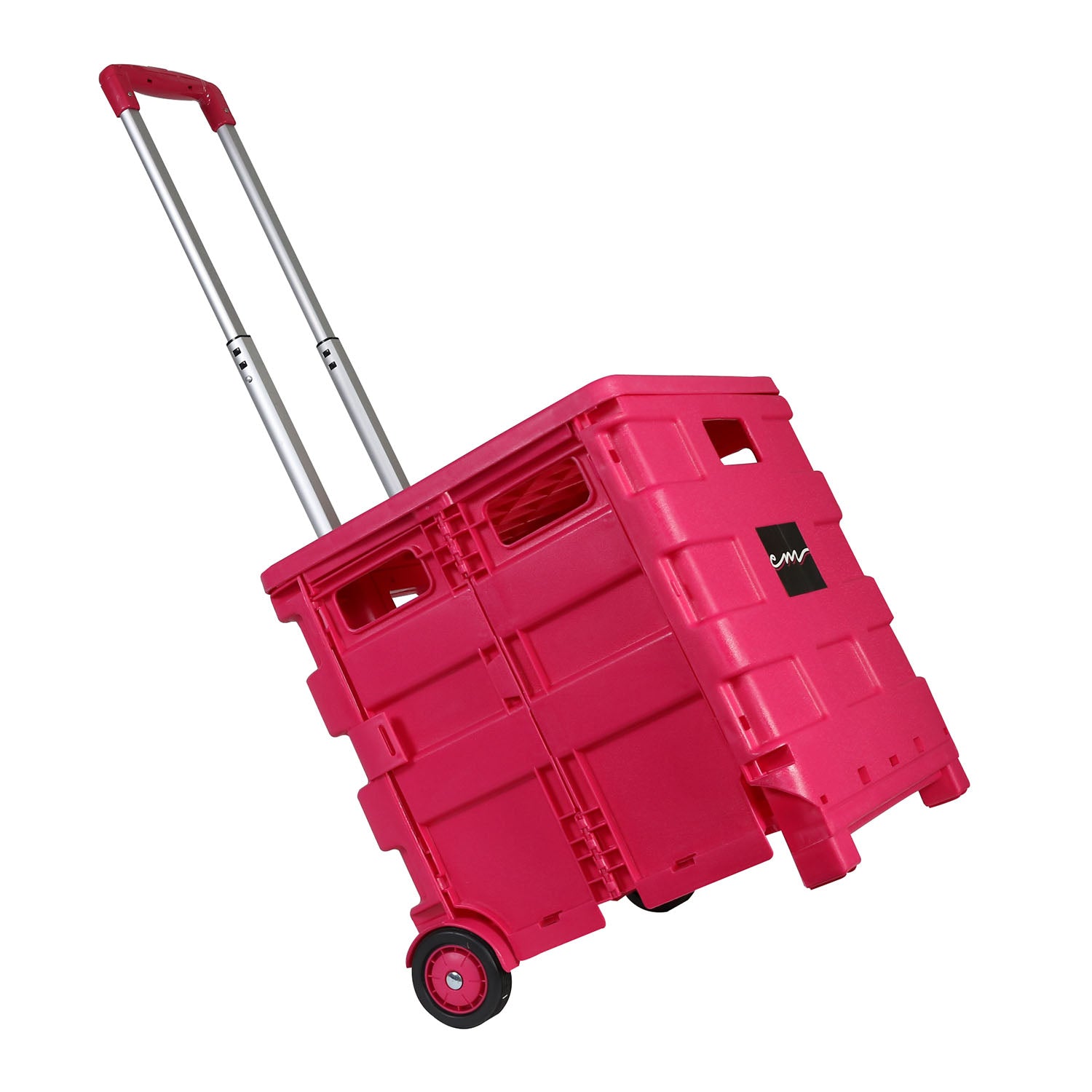 Collapsible Rolling Craft Cart with Lid – Pink