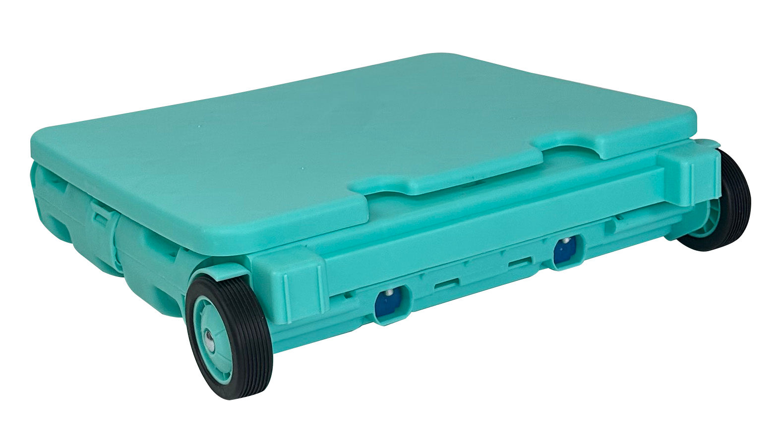 Collapsible Rolling Craft Cart with Lid – Aqua
