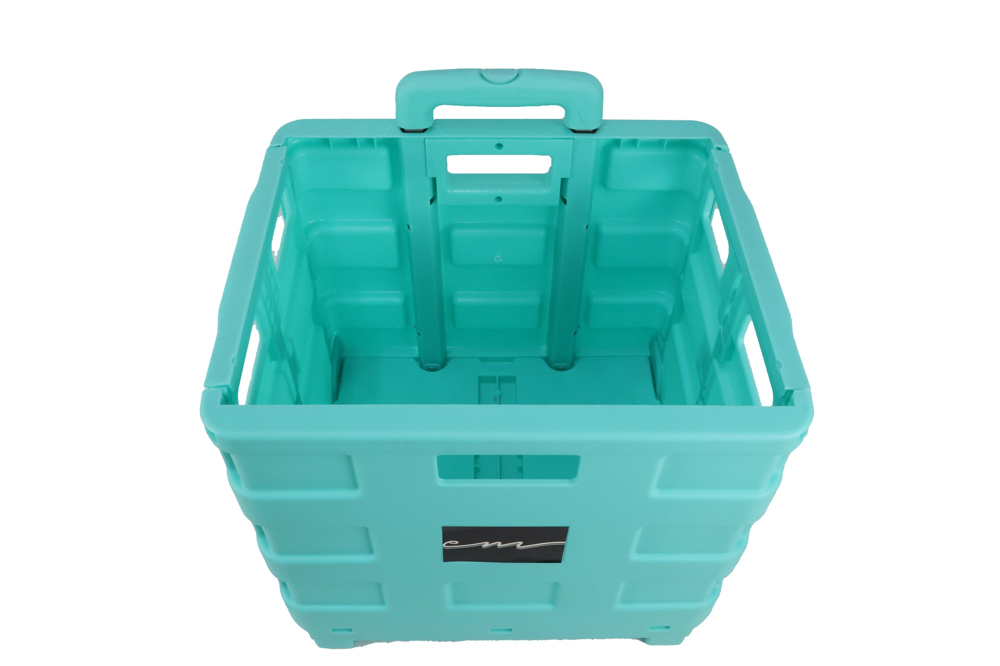 Collapsible Rolling Craft Cart with Lid – Aqua