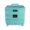 Collapsible Rolling Craft Cart with Lid – Aqua