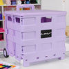 Collapsible Plastic Rolling Craft Cart, Purple