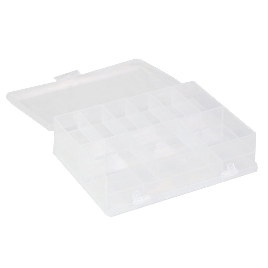 Everything Mary Clear Bead Storage Box – Portable Organizer with Adjustable Compartments