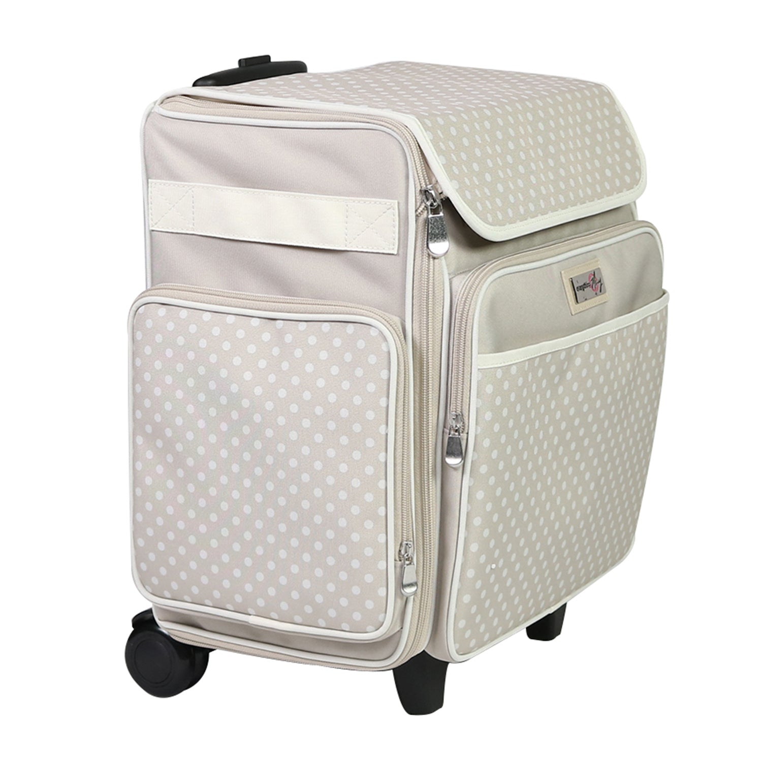 Collapsible Rolling Featherweight Case, Tan Dot