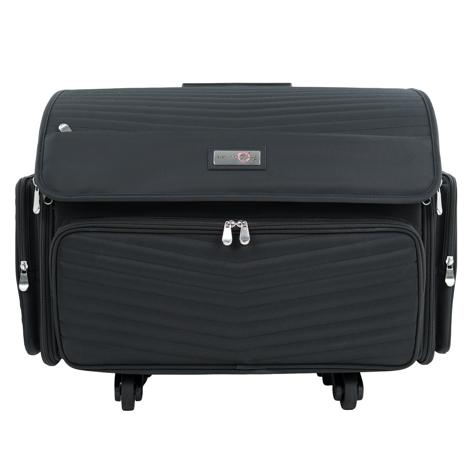Everything Mary XL 4 Wheel Collapsible Rolling Sewing Machine Storage Case, Black