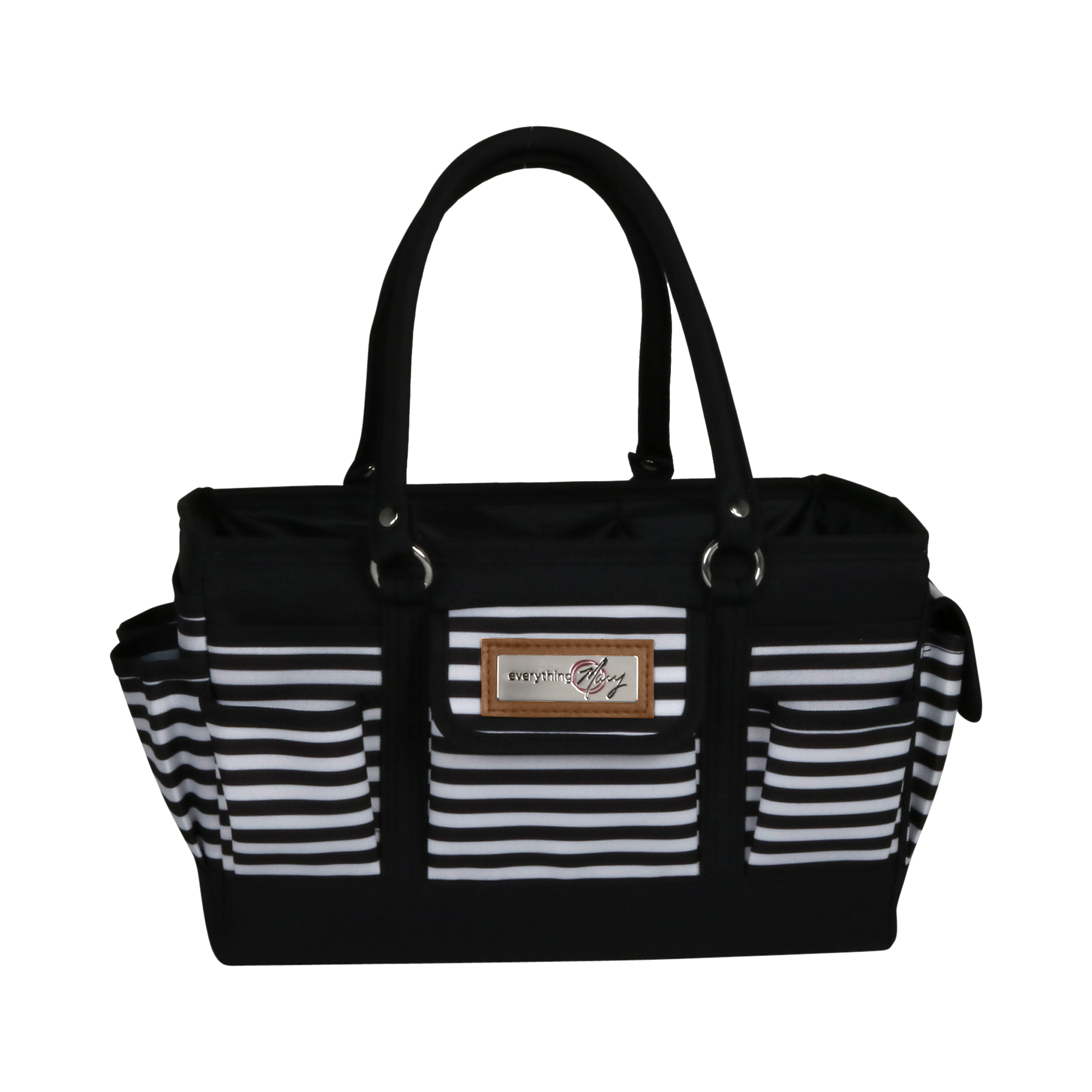 Deluxe Store & Tote Craft Organizer, Black & White Stripes