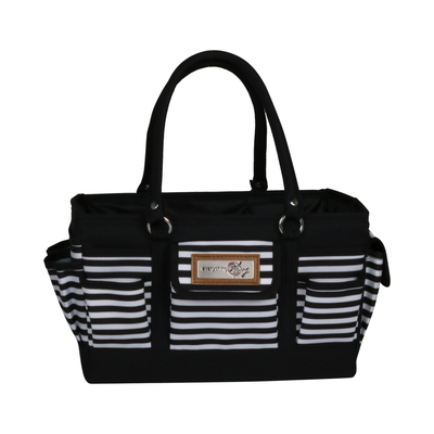 Deluxe Store & Tote Craft Organizer, Black & White Stripes