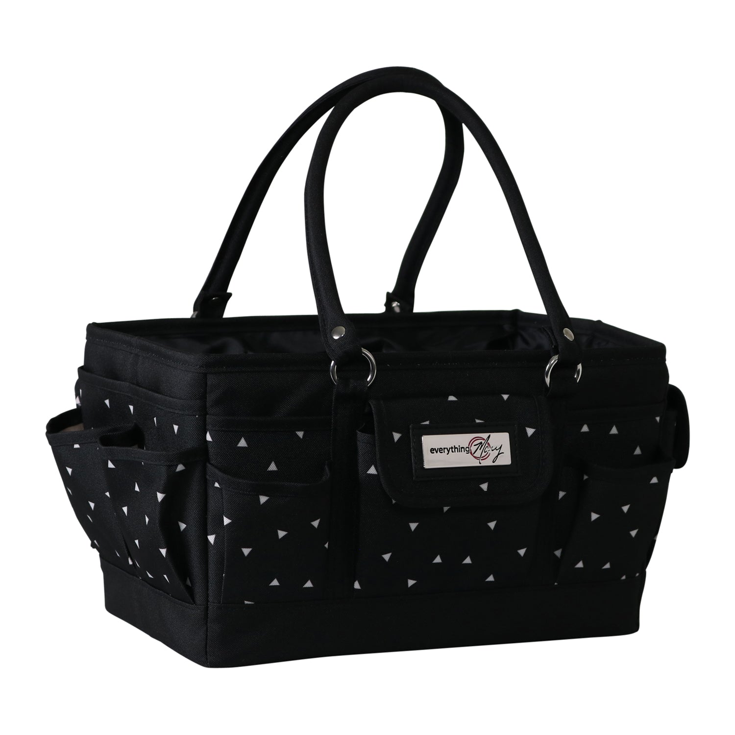 Deluxe Store & Tote Craft Organizer, Black & White Triangles