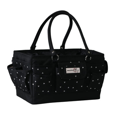 Deluxe Store & Tote Craft Organizer, Black & White Triangles