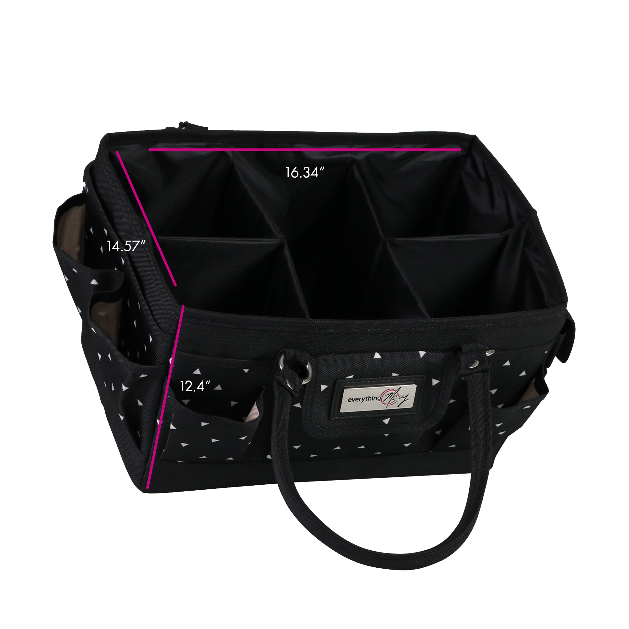 Deluxe Store & Tote Craft Organizer, Black & White Triangles