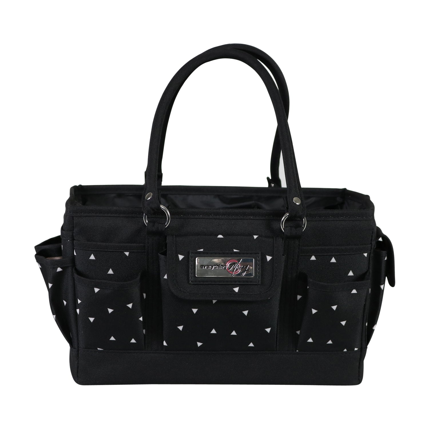 Deluxe Store & Tote Craft Organizer, Black & White Triangles