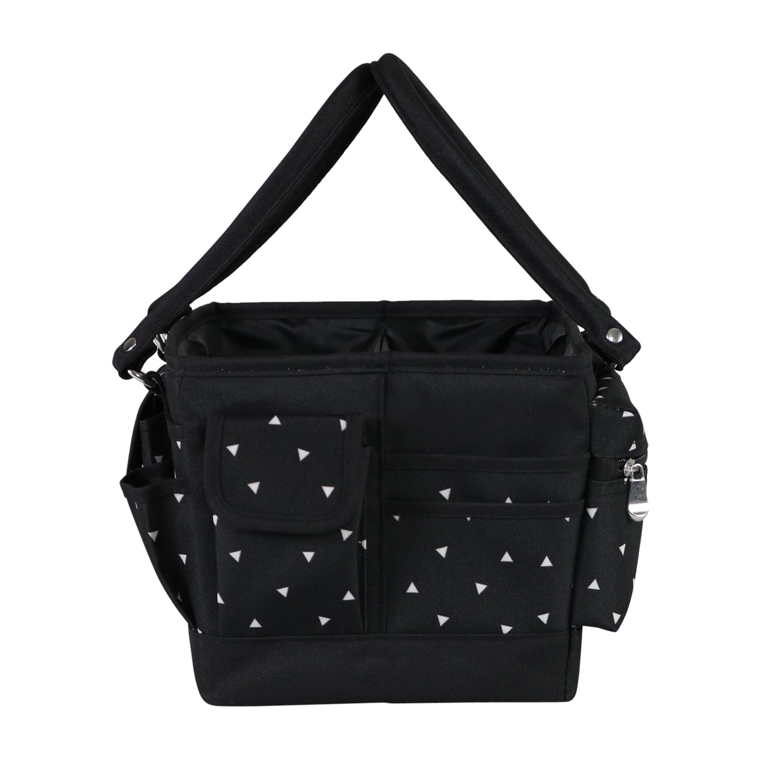 Deluxe Store & Tote Craft Organizer, Black & White Triangles