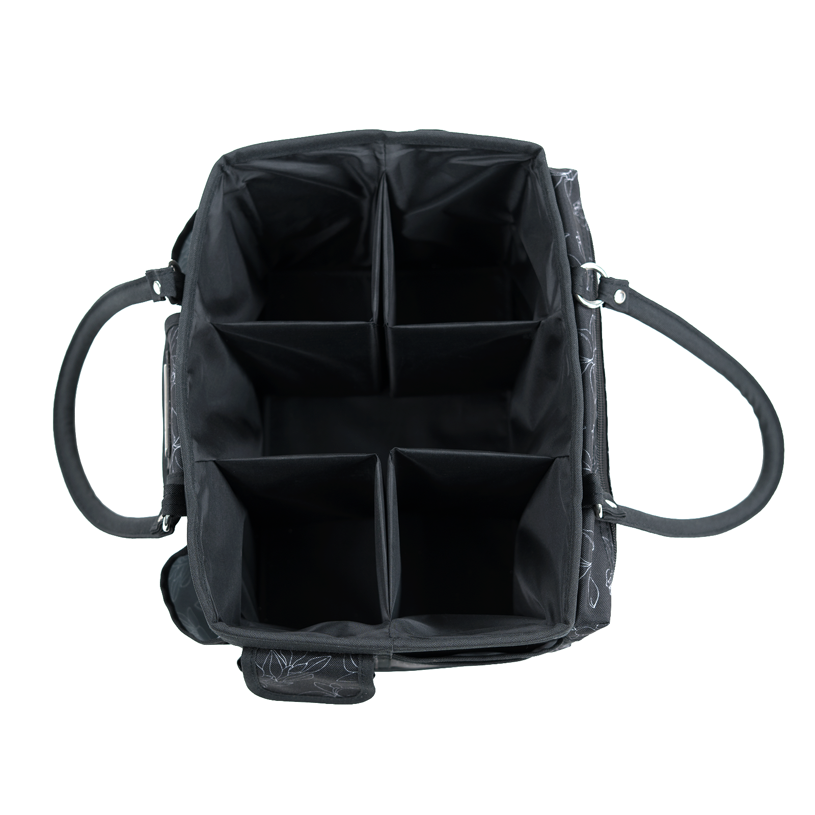 Deluxe Store & Tote Craft Organizer, Black & White Floral