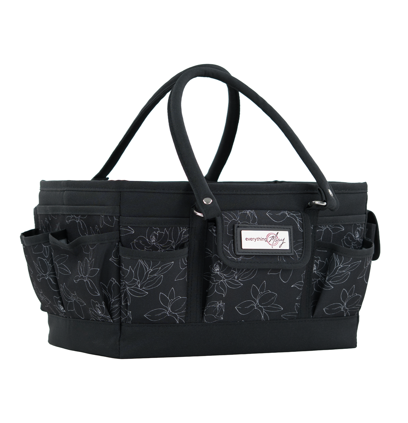 Deluxe Store & Tote Craft Organizer, Black & White Floral