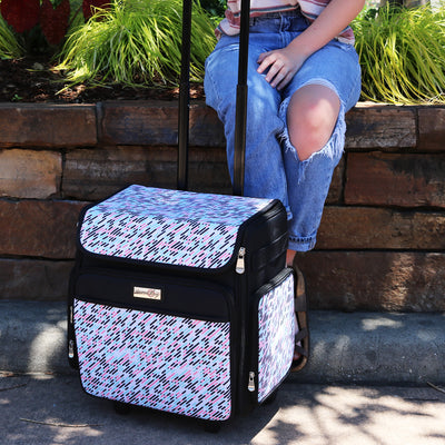 Collapsible Rolling Scrapbook & Featherweight Case, Pill Print