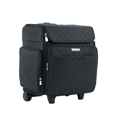 Collapsible Rolling Scrapbook & Featherweight Case, Black Quilted