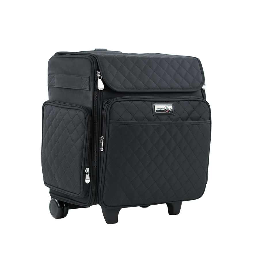 Collapsible Rolling Scrapbook & Featherweight Case, Black Quilted