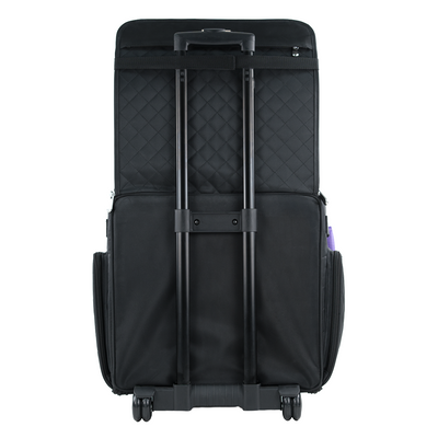 Deluxe Collapsible Rolling Scrapbook Case, Black Quilted