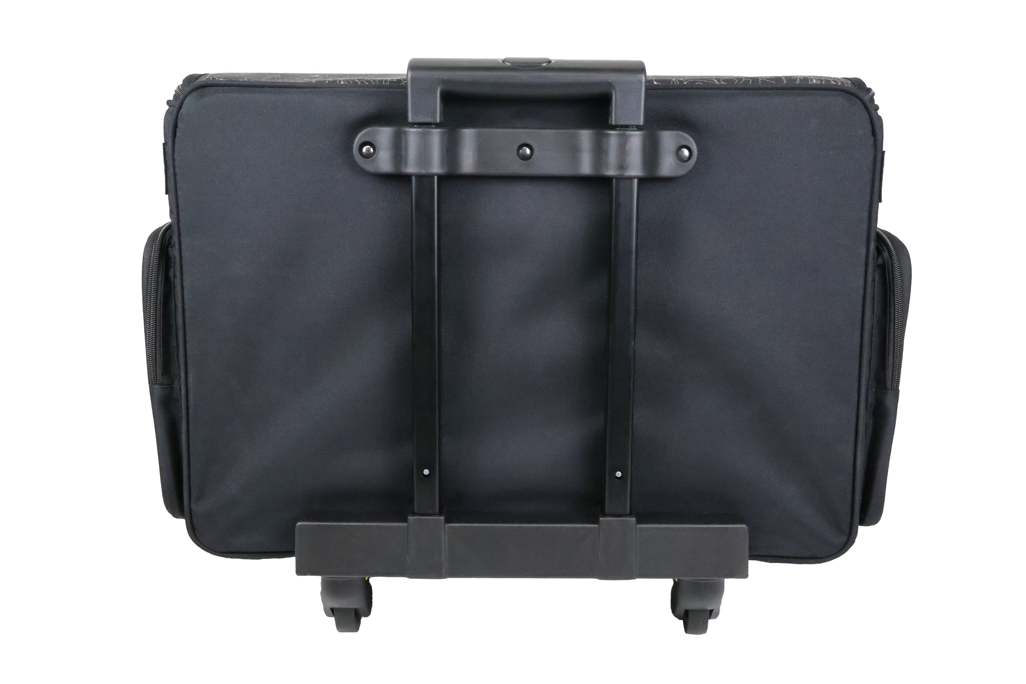 Everything Mary XL 4 Wheel Collapsible Rolling Sewing Machine Storage Case, Tan & Grey Floral