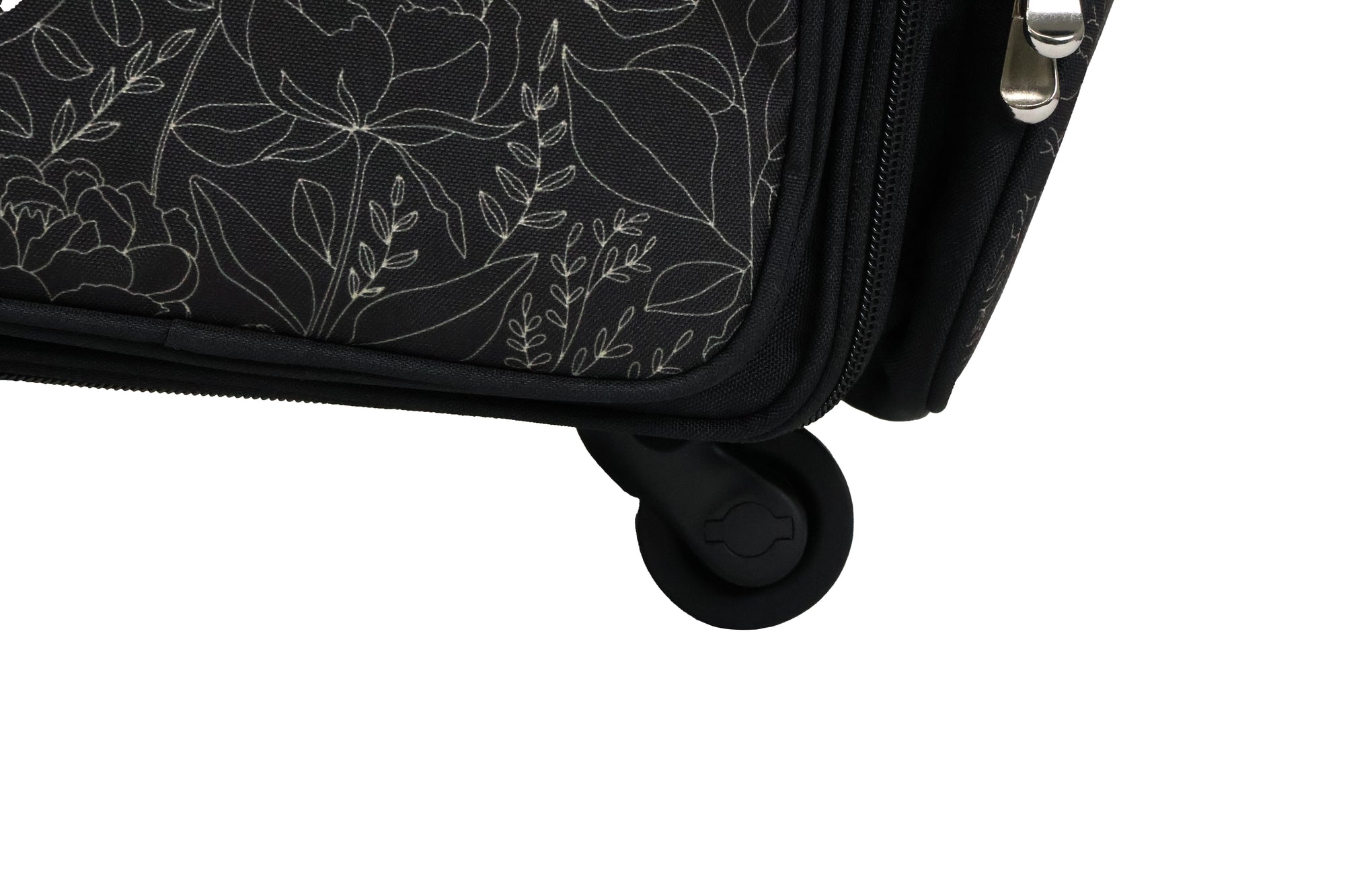 Everything Mary XL 4 Wheel Collapsible Rolling Sewing Machine Storage Case, Tan & Grey Floral