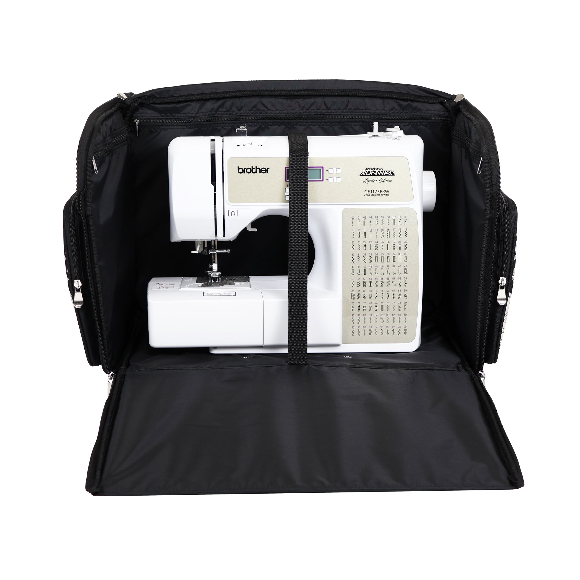 Everything Mary XL 4 Wheel Collapsible Rolling Sewing Machine Storage Case, Artistic Floral