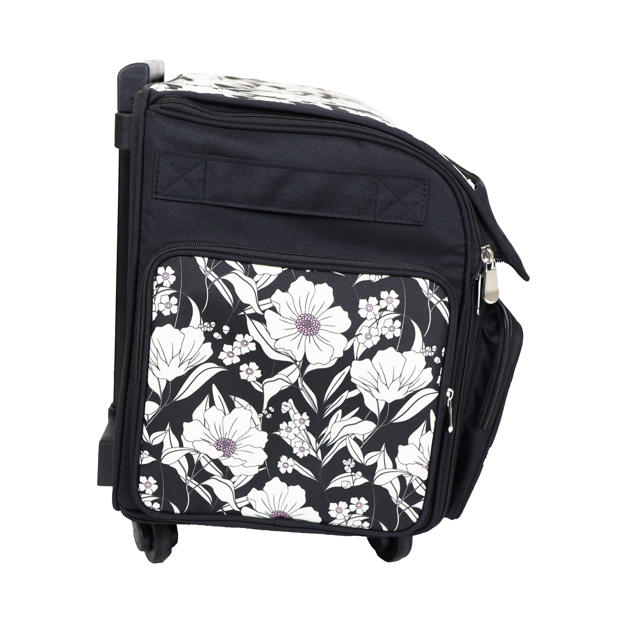 Everything Mary XL 4 Wheel Collapsible Rolling Sewing Machine Storage Case, Artistic Floral