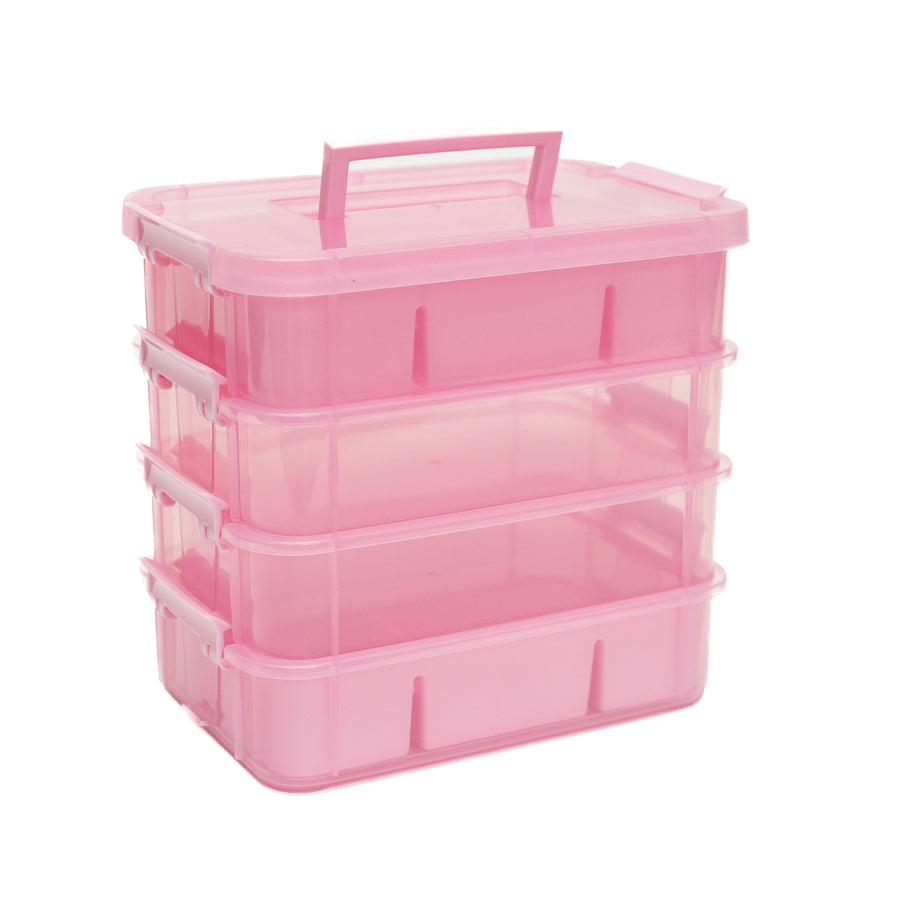 Stackable Storage Container, Pink - 30 Compartments - Everything Mary
