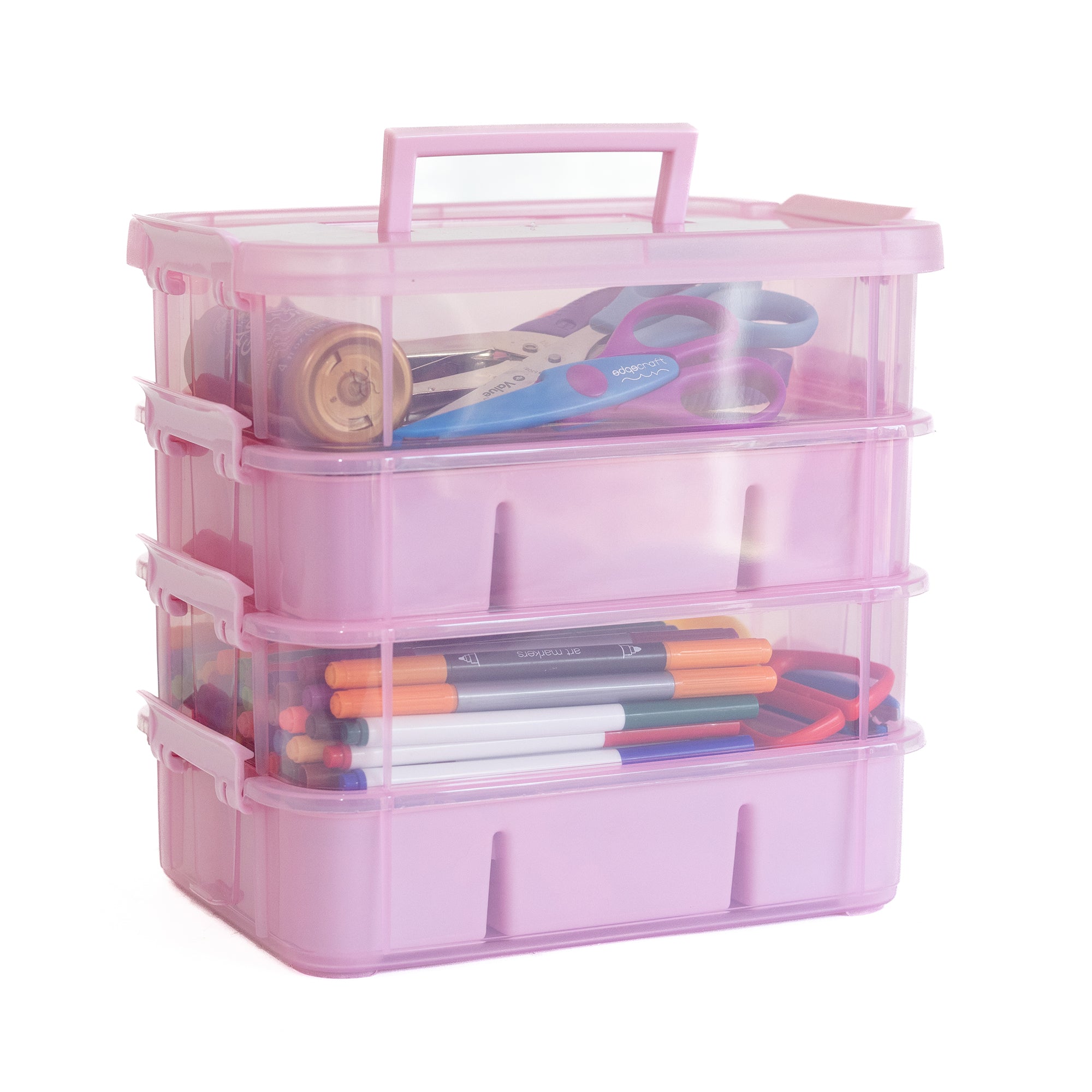Everything Mary Clear Four Tray Plastic Organizer