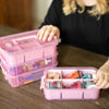 Everything Mary Pink Four Tray Plastic Organizer