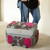 Everything Mary Grey & Red Tapestry Four Wheel Rolling Tote