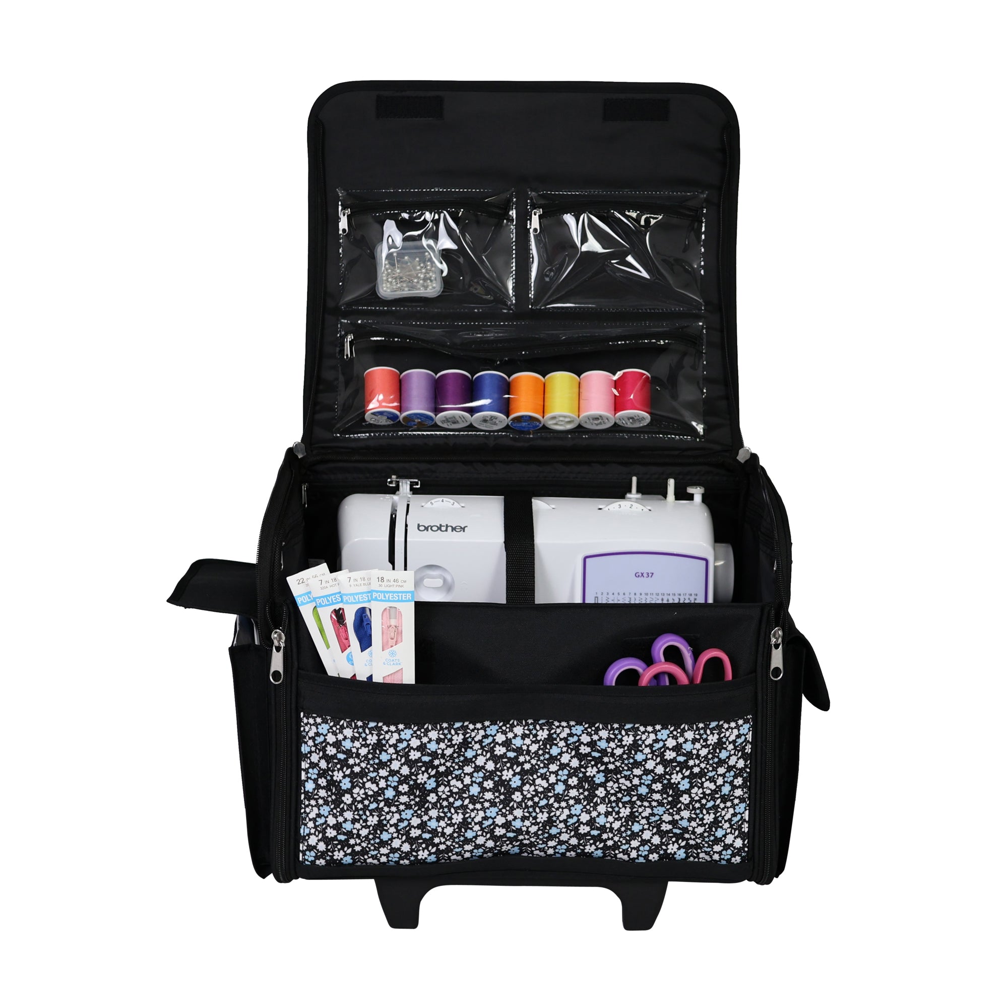 Everything Mary Collapsible Rolling Sewing Machine Tote Premium Poly