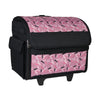 Everything Mary Collapsible Rolling Sewing Machine Tote - Premium Polyester Construction - Universal Fit - Portable with Dual Wheels and Telescoping Handle - Pink Abstract
