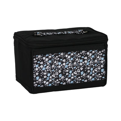 Everything Mary Sewing Kit Organizer Box, Blue Floral - Supplies Storage Basket for Supplies and Accessories - Organization for Thread, Needles, Notions & Scissors - Portable Craft Caddy
