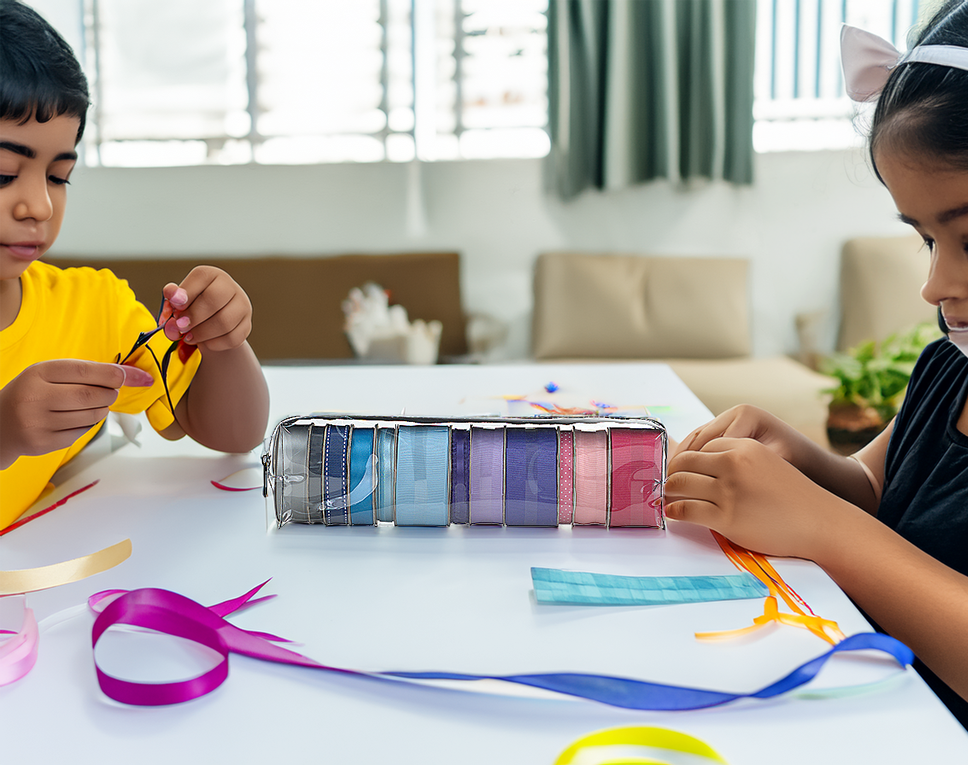 Everything Mary 12" Clear Ribbon Storage Case – Transparent Ribbon Organizer for Keeping Craft Ribbon Neat & Tangle-Free