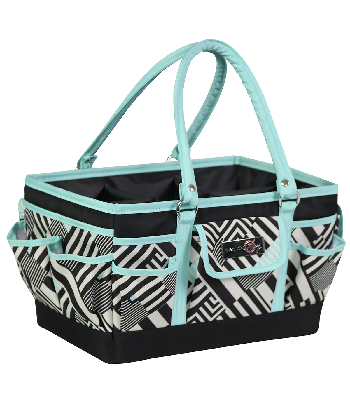 Deluxe Store & Tote Craft Organizer, Teal Geometric