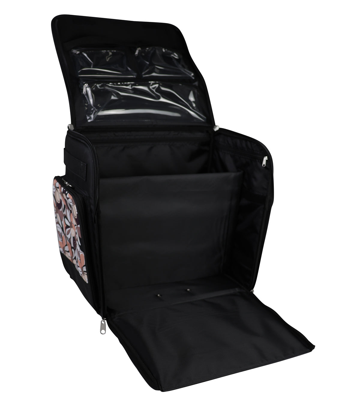 Deluxe Collapsible Rolling Scrapbook Case, Brown & Floral