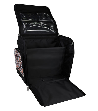 Deluxe Collapsible Rolling Scrapbook Case, Brown & Floral