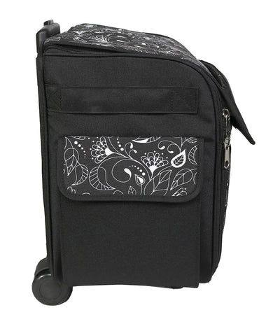 Rolling Sewing Machine Tote, Black & White