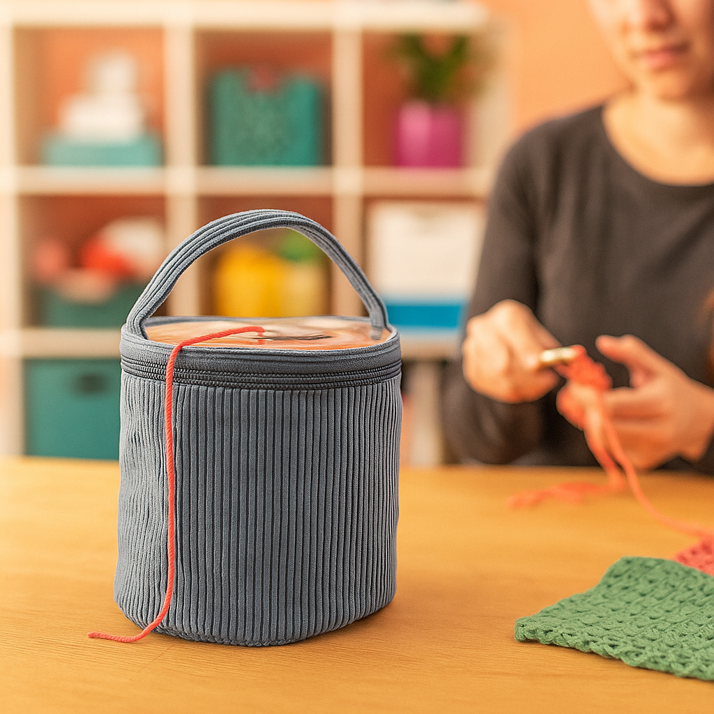 Everything Mary Yarn Caddy – Single Compartment Yarn Storage Tote – Portable Organizer for Knitting & Crochet Skeins – Lightweight & Durable Yarn Bag