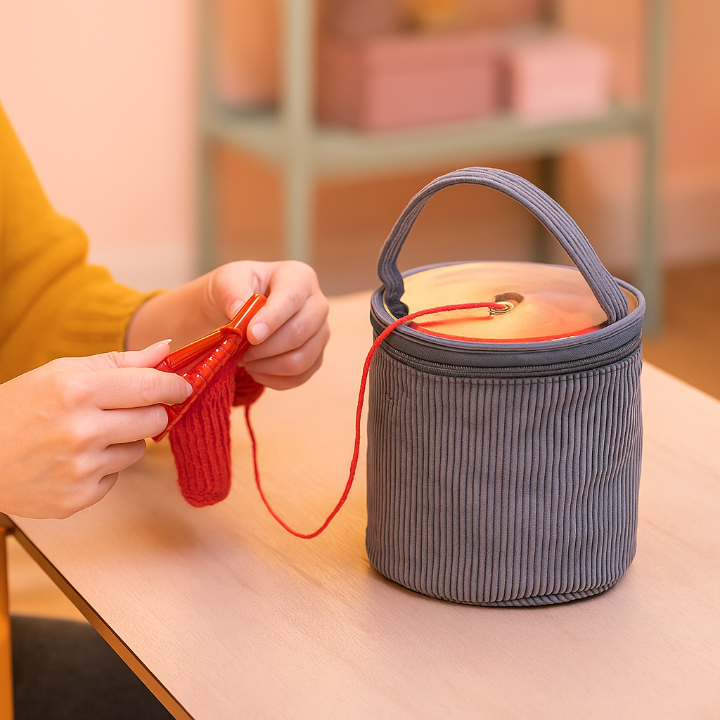 Everything Mary Yarn Caddy – Single Compartment Yarn Storage Tote – Portable Organizer for Knitting & Crochet Skeins – Lightweight & Durable Yarn Bag
