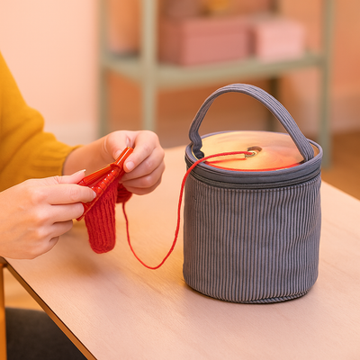 Everything Mary Yarn Caddy – Single Compartment Yarn Storage Tote – Portable Organizer for Knitting & Crochet Skeins – Lightweight & Durable Yarn Bag