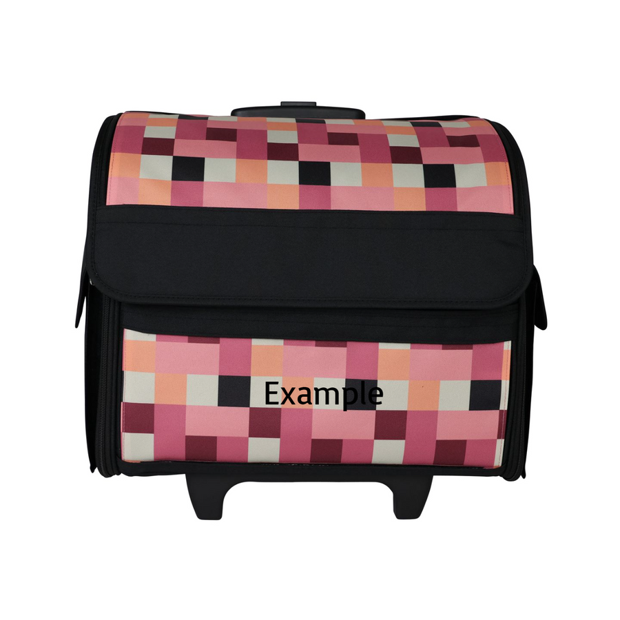 Custom Checkered Pink Rolling Case